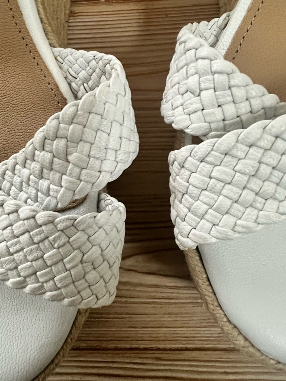 Anthropologie Woven Strap Espadrille Platform Wedge Sandals White Size 8 - Picture 4 of 8